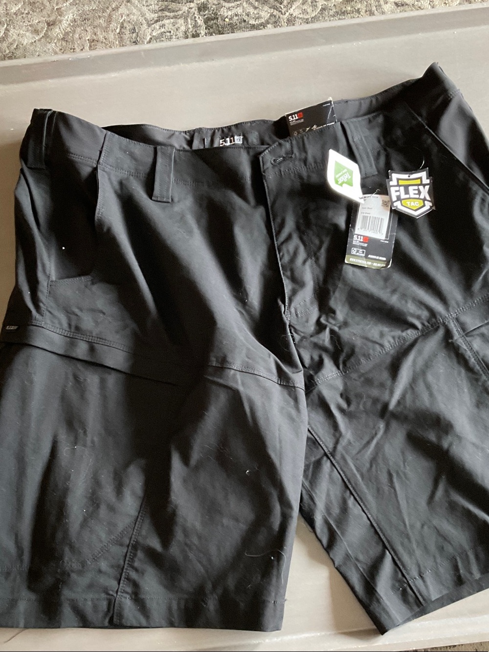 5.11 Tactical Black Men's Hybrid Flex-Tac Shorts